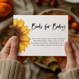 Herfst Zonnebloem | Boeken voor Baby | BABY SHOWER Informatiekaartje