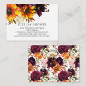 Herfst Zonnebloem Boeket Bloemen Display Douche Informatiekaartje (Voorkant / Achterkant)