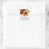 Herfst Zonnebloem Boeket Bloemen Retouradres Vierkante Sticker (Tas)