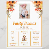 Herfst Zonnebloem Boerderij 1e Verjaardag Mileston (Voorkant)