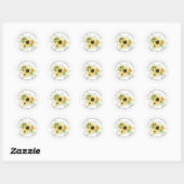 Herfst Zonnebloem Bruidsdouche Bedankt Douche Ronde Sticker (Vel)