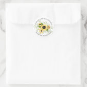 Herfst Zonnebloem Bruidsdouche Bedankt Douche Ronde Sticker (Tas)