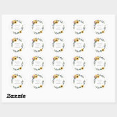 Herfst Zonnebloem Bruiloft Classic Ronde Sticker (Vel)