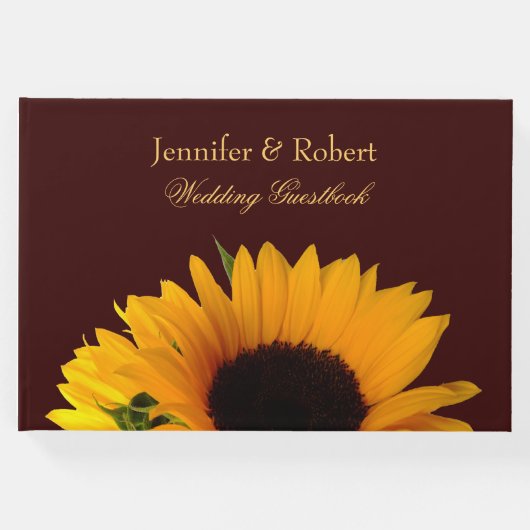 Herfst Zonnebloem Bruiloft Gastenboek (Voorkant)