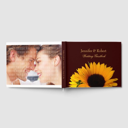 Herfst Zonnebloem Bruiloft Gastenboek (Volledig)