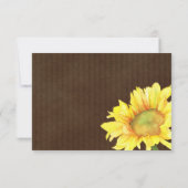 Herfst Zonnebloem Bruiloft Maaltijd Keuze RSVP (Achterkant)