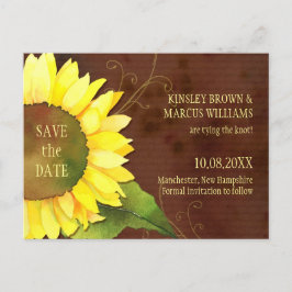 Herfst Zonnebloem Bruiloft Save the Date Aankondigingskaart