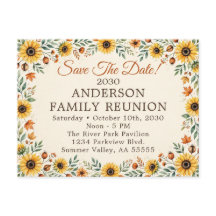 Herfst Zonnebloem Familie Reünie Save The Date