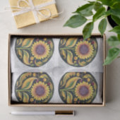 Herfst Zonnebloem, Folky Floral Medallion om te de Tissuepapier (Geschenk)