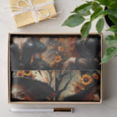 Herfst Zonnebloem Heks met Vurige Rood Haar Tissuepapier (Geschenk)