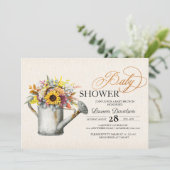 Herfst Zonnebloem Herfst Baby shower Uitnodiging (Staand voorkant)