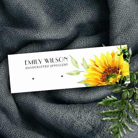 HERFST ZONNEBLOEM HERFST STUD OORBEL DISPLAY KAART MINI VISITEKAARTJE