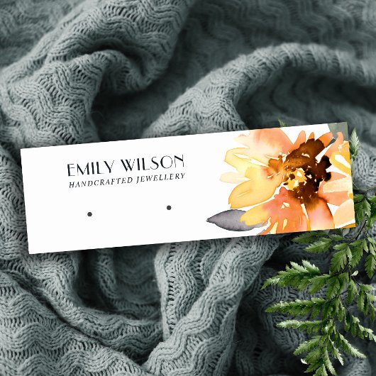 HERFST ZONNEBLOEM HERFST STUD OORBEL DISPLAY KAART MINI VISITEKAARTJE