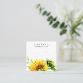 HERFST ZONNEBLOEM HERFST STUD OORBEL DISPLAY KAART VIERKANTE VISITEKAARTJE (Staand voorkant)