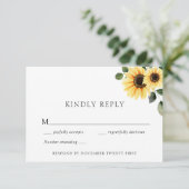 Herfst Zonnebloem Huwelijksreactie Kaart (Staand voorkant)