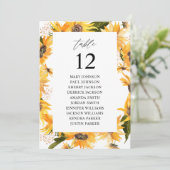 Herfst Zonnebloem Kabelnummer Zitkuur Kaart (Staand voorkant)