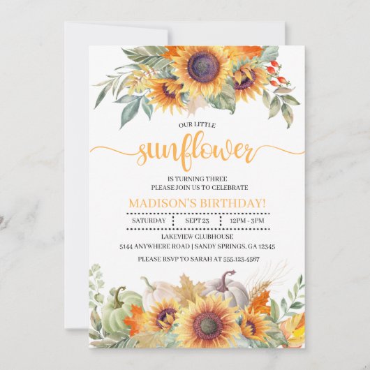 Herfst Zonnebloem Kinderen Vervroegde dag Kaart (Voorkant)