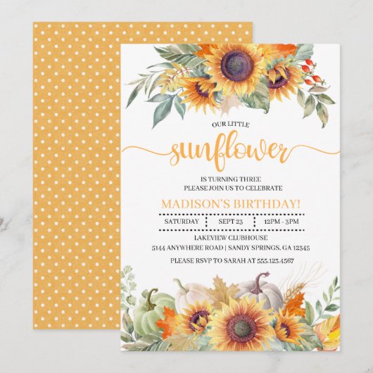 Herfst Zonnebloem Kinderen Vervroegde dag Kaart (Voorkant / Achterkant)