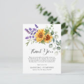 Herfst Zonnebloem, Lavendel & Eucalyptus Condolean Bedankkaart (Staand voorkant)