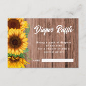 Herfst Zonnebloem | Luier Rafle | Baby shower Informatiekaartje (Voorkant)
