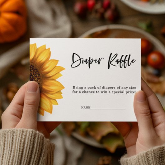 Herfst Zonnebloem | Luierloof | Baby shower Informatiekaartje