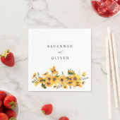 Herfst Zonnebloem Naam Napkins 2 Servet (Insitu)