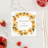 Herfst Zonnebloem Naam Napkins Servet (Insitu)