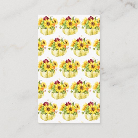 Herfst Zonnebloem Pompoen Baby shower Luier Raffle Informatiekaartje (Achterkant)