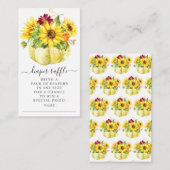 Herfst Zonnebloem Pompoen Baby shower Luier Raffle Informatiekaartje (Voorkant / Achterkant)