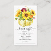 Herfst Zonnebloem Pompoen Baby shower Luier Raffle Informatiekaartje (Voorkant)
