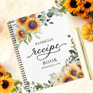 Herfst Zonnebloem Pompoen Bruidsfeest Receptenboek Notitieboek