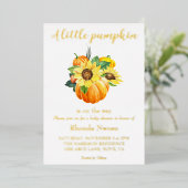 Herfst Zonnebloem Pompoen Geslacht Neutraal Folie Uitnodiging (Staand Voorkant)