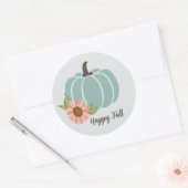 Herfst Zonnebloem Pompoen Seizoen Modern Ronde Sticker (Envelop)