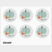 Herfst Zonnebloem Pompoen Seizoen Modern Ronde Sticker (Vel)