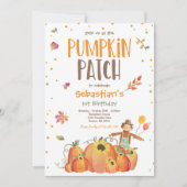 Herfst Zonnebloem Pompoen Verjaardag Pompoen Patch Kaart (Voorkant)