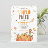 Herfst Zonnebloem Pompoen Verjaardag Pompoen Patch Kaart (Staand voorkant)