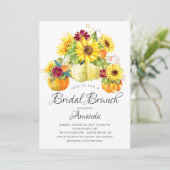 Herfst Zonnebloem Pompoen Vrijgezellenfeest Brunch Kaart (Staand voorkant)