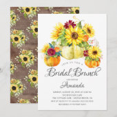 Herfst Zonnebloem Pompoen Vrijgezellenfeest Brunch Kaart (Voorkant / Achterkant)