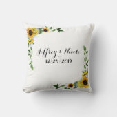 Herfst Zonnebloem Rustic Barn Country Wedding Kussen (Voorkant)