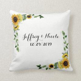 Herfst Zonnebloem Rustic Barn Country Wedding Kussen