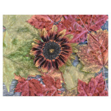  herfst zonnebloem Rustic Brown Maple Leaves