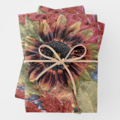  herfst zonnebloem Rustic Brown Maple Leaves Inpakpapier Vel (In situ)