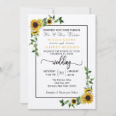 Herfst zonnebloem rustieke schuur land bruiloft Ka Kaart (Voorkant)