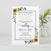 Herfst zonnebloem rustieke schuur land bruiloft Ka Kaart (Staand voorkant)