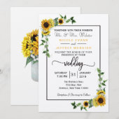 Herfst zonnebloem rustieke schuur land bruiloft Ka Kaart (Voorkant / Achterkant)