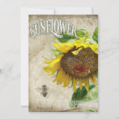 Herfst Zonnebloem Rustige Houtbijen Kaart (Achterkant)