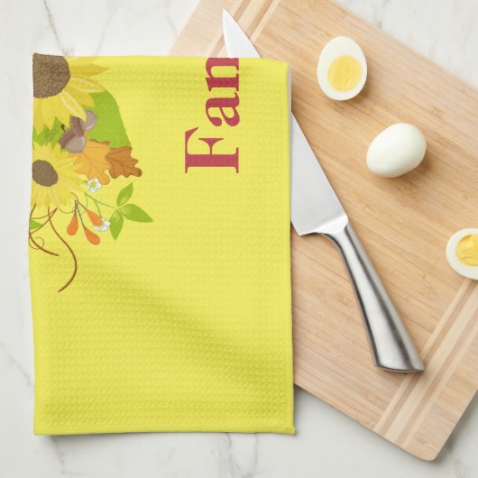 Herfst Zonnebloem Schoonheid Theedoek (Quarter Fold)