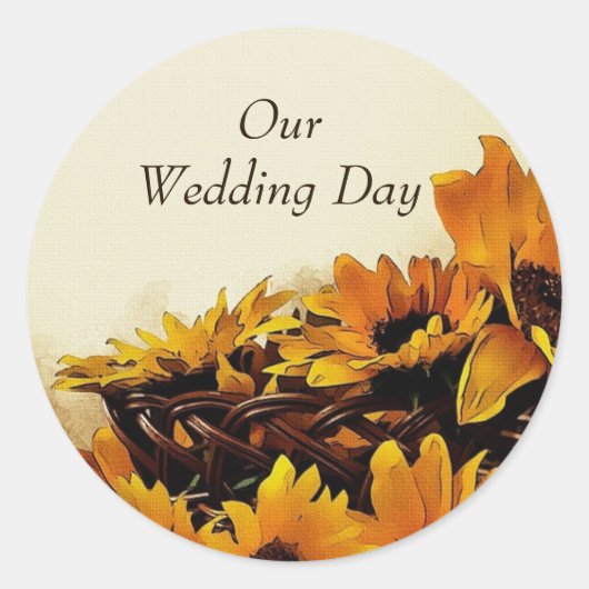 Herfst Zonnebloem Stickers (Voorkant)