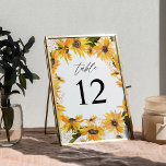Herfst Zonnebloem Tafelnummer<br><div class="desc">Maak je bruiloft of feesttafels vast met je Herfst Sunflower Floral Table Number Kaart.</div>