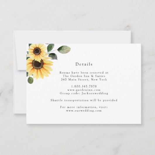 Herfst Zonnebloem Trouw Details Kaart (Voorkant)